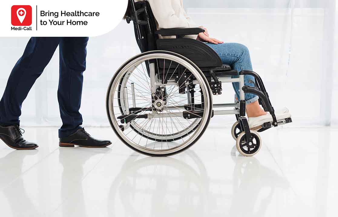 gangguan mobilitas fisik, imobilitas, pasien imobilitas, pasien kursi roda, pasien lumpuh, Medicall, Medi-Call