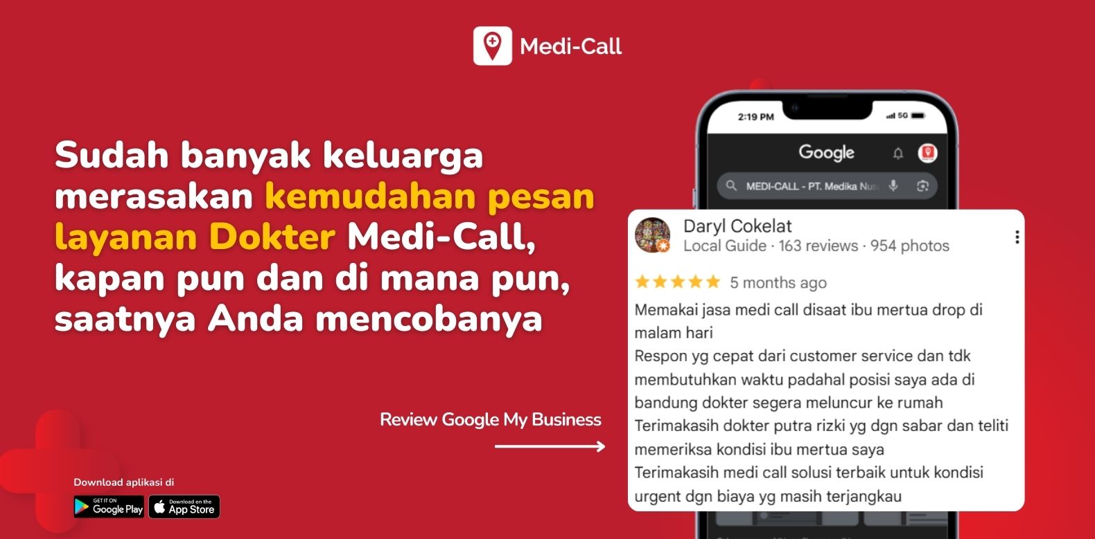 Email Blast Layanan Dokter Review GMB Medi-Call