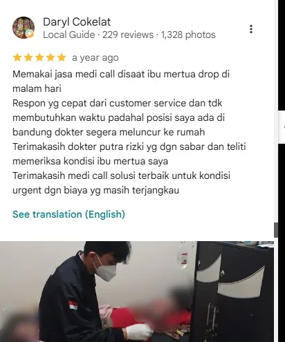 Ulasan 5 bintang dari Daryl Cokelat di Google Review Medi-Call